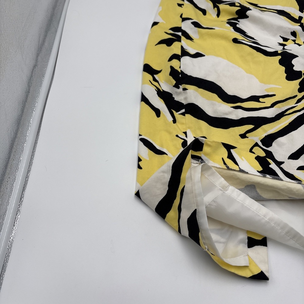 Express Design Studio Skirt Women's Size 12 Floral Design Yellow White Black Zip - Picture 4 of 16